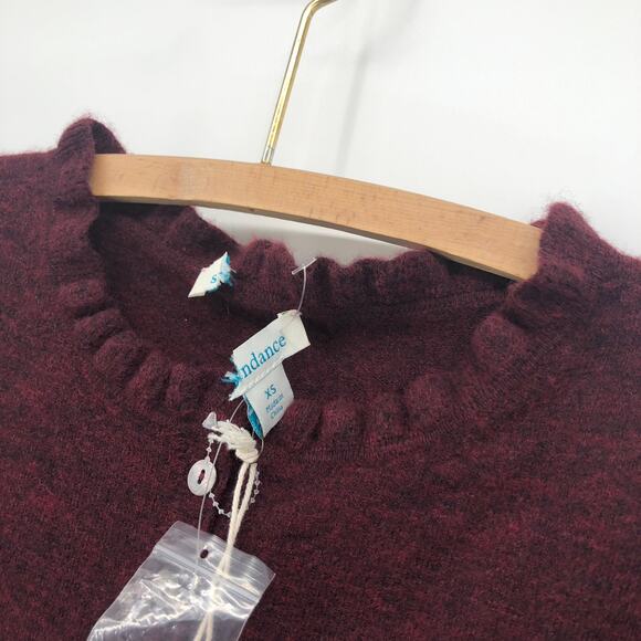 Sundance Edwina Henley Sweater XS Ruffle Wool Cashmere Blend Top NEW Defect - Picture 4 of 8